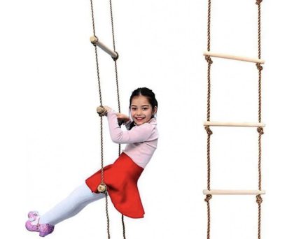Ahşap , İpli 6 Merdiven Montessori Eğitici Trapez Salıncak (+3 yaş)